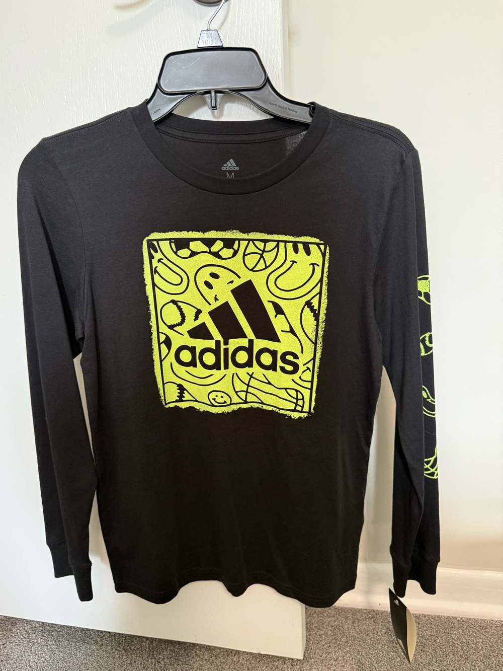 Adidas Youth Boys long sleeve graphic tshirt size medium NWT